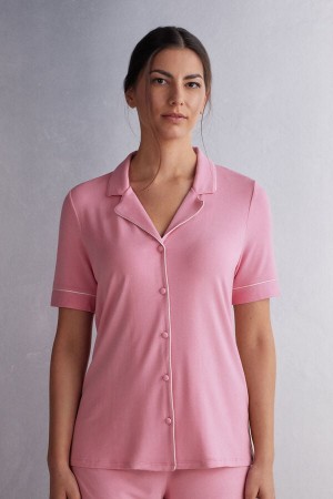 Intimissimi Button Up In Modal Donna Camicia Rosa | 506-DHJWLV