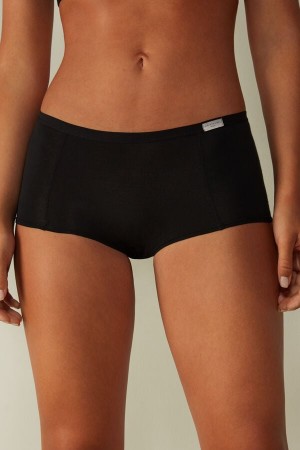 Intimissimi Cotton Boyshorts Donna Pantaloncini Nere | 927-FJCSWG