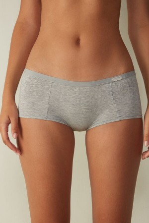 Intimissimi Cotton Boyshorts Donna Pantaloncini Grigie Chiaro | 691-SWBEUQ