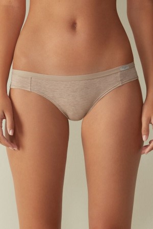 Intimissimi Cotton Donna Slip Beige | 437-AEJPKN