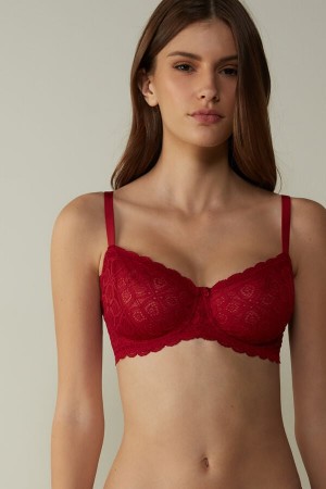 Intimissimi Daniela Balconette Lace Donna Reggiseno Rosse | 690-FUOCBR