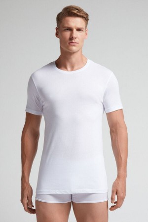 Intimissimi Extrafine Superior Cotton Uomo Maglietta Bianche | 591-TWCPMA