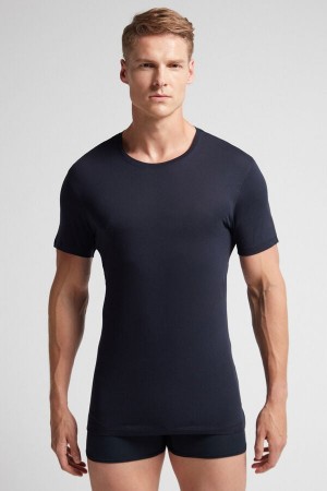 Intimissimi Extrafine Superior Cotton Uomo Maglietta Nere | 904-CBLAED