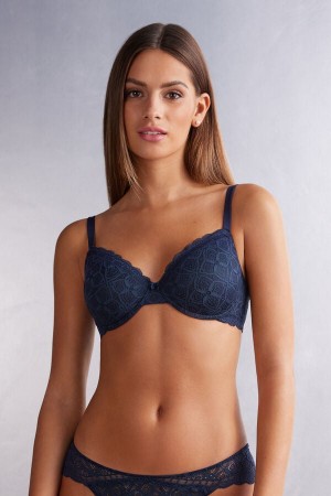 Intimissimi Francesca Balconette Lace Donna Reggiseno Blu | 605-FIRAYZ