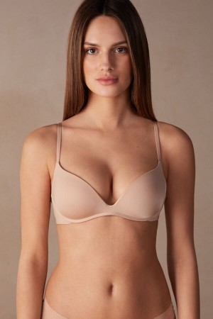 Intimissimi Gioia Push-Up Ultralight Microfiber Donna Reggiseno Arancioni Beige | 890-YNSZMP