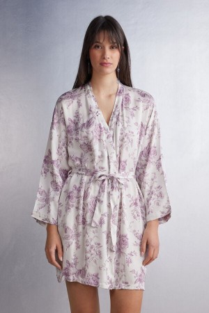 Intimissimi Graceful Simplicity Satin Kimono Donna Pigiama Rosa | 908-POMQIW