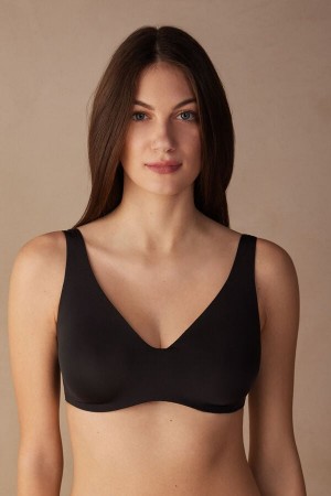 Intimissimi Greta Comfort Lounge Balconette Ultralight Microfiber Donna Reggiseno Nere | 024-PTYZVR