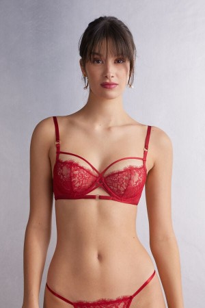 Intimissimi Intricate Surface Demi-Cup Donna Reggiseno Rosse | 829-LECHZN