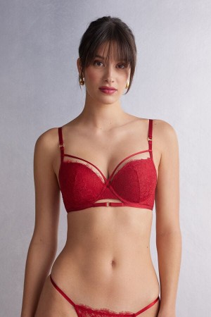 Intimissimi Intricate Surface Elettra Push-Up Donna Reggiseno Rosse | 506-ROWETJ