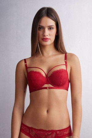 Intimissimi Intricate Surface Sofia Balconette Donna Reggiseno Rosse | 618-CALXUR