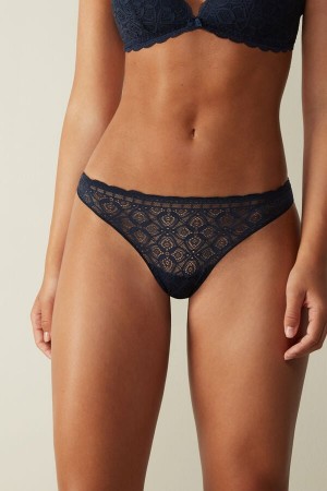 Intimissimi Lace And Microfiberzilian Donna Slip Blu | 546-EOASPZ