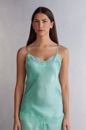 Intimissimi Lace And Silk Donna Canotta Verdi | 390-QEITDP