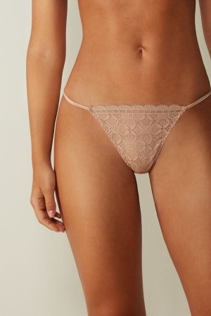 Intimissimi Lace String Donna Perizoma Arancioni Beige | 036-CHRBTE