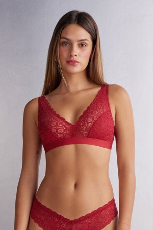 Intimissimi Lara Triangle Lace Donna Reggiseno Rosse | 861-OXVCSM