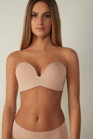 Intimissimi Laura Microfiber Bandeau Donna Reggiseno Arancioni Beige | 854-OJVFQM