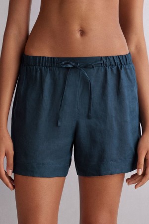 Intimissimi Linen Cloth Donna Pantaloncini Blu | 803-ZGMPVY