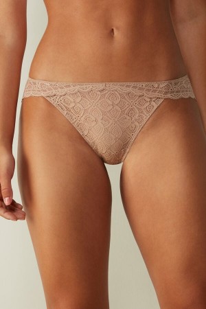 Intimissimi Low Rise Lace Donna Slip Arancioni Beige | 679-QHXNYE