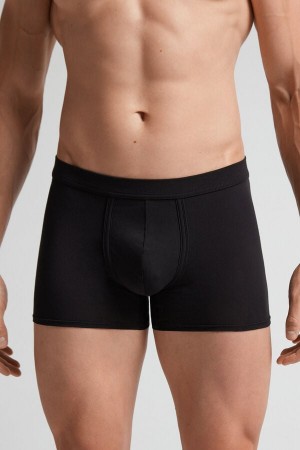 Intimissimi Natural Fresh Cotton Uomo Boxer Nere | 206-TXIWAK