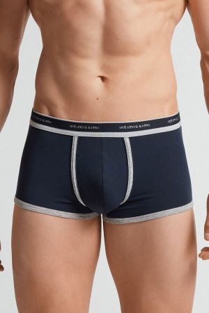 Intimissimi Natural Fresh Cotton Uomo Boxer Blu Grigie Chiaro | 860-TQHAMC