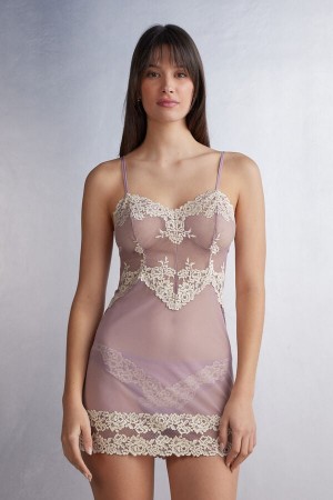 Intimissimi Pretty Flowers Babydoll Donna Pigiama Bianche | 291-HAMNTQ