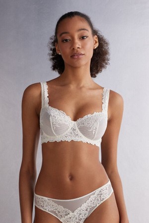 Intimissimi Pretty Flowers Daniela Balconette Donna Reggiseno Bianche | 234-ZMCEYI