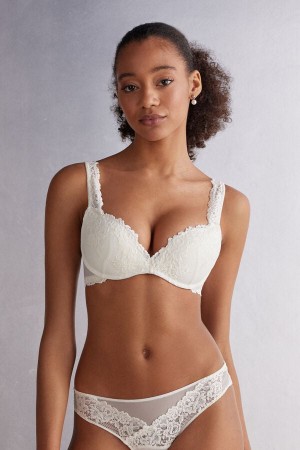 Intimissimi Pretty Flowers Gioia Super Push-Up Donna Reggiseno Bianche | 379-FAOYZS