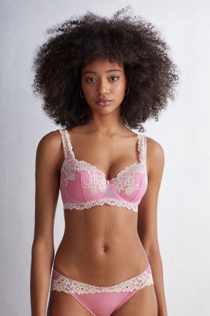 Intimissimi Pretty Flowers Sofia Balconette Donna Reggiseno Rosa Bianche | 605-BYFKJE