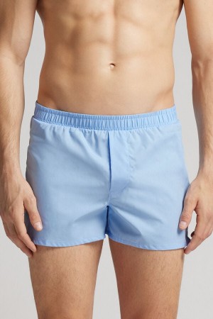 Intimissimi Print Detailed Uomo Boxer Blu Chiaro | 783-CVXBKT