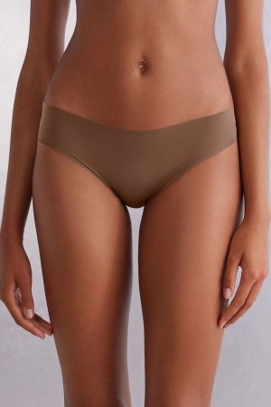 Intimissimi Seamless Microfiber Donna Slip Beige Scuro | 157-JHINOW