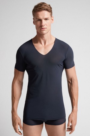 Intimissimi Seamless Micromesh Uomo Maglietta Nere | 532-IYNPZM