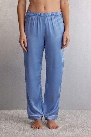 Intimissimi Silk Satin Donna Pantaloni Blu | 736-QCRNVE