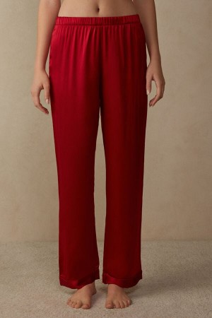 Intimissimi Silk Satin Donna Pantaloni Rosse | 748-DZGBVW