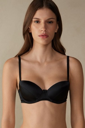 Intimissimi Sofia Natural Lift Balconette Silk Donna Reggiseno Nere | 412-WPDECU