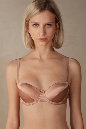 Intimissimi Sofia Natural Lift Balconette Silk Donna Reggiseno Rosa | 815-FYHVMO