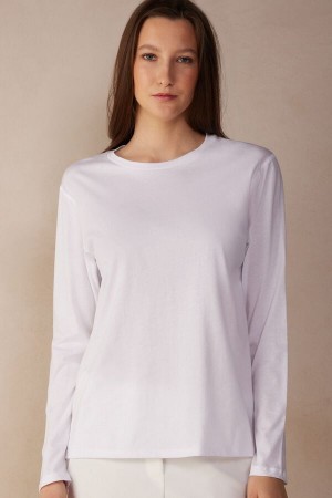 Intimissimi Superior Cotton Oversized Donna Maniche Lunghe Bianche | 824-NOVRYM