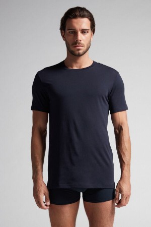 Intimissimi Superior Cotton Uomo Maglietta Nere | 169-ZTAGLD