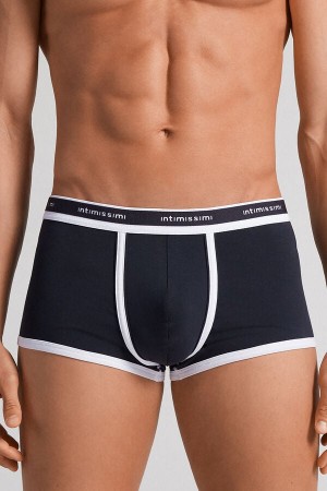 Intimissimi Superior Cotton With Logo Uomo Boxer Blu Bianche | 762-LBSVKH