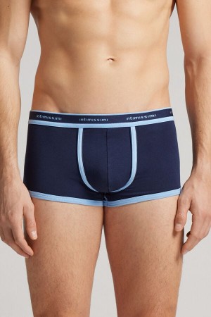 Intimissimi Superior Cotton With Logo Uomo Boxer Blu Marino | 892-RVJNAS