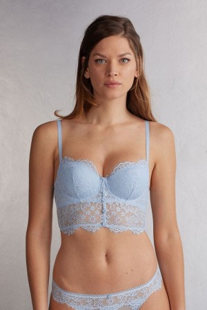 Intimissimi The Most Romantic Season Sofia Bustier Balconette Donna Reggiseno Blu | 423-JWLAEP