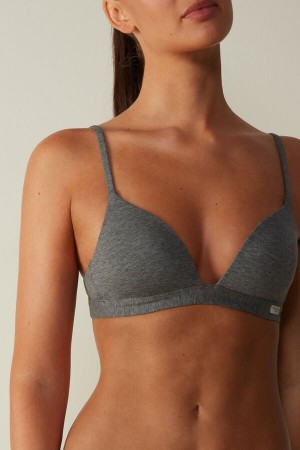 Intimissimi Tiziana Triangle Cotton Donna Reggiseno Grigie | 428-NUGPSO