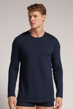 Intimissimi Top In Warm Cotton Uomo Maniche Lunghe Nere | 352-MAFEWV