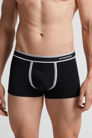 Intimissimi Two-Tone Superior Cotton Uomo Boxer Nere Grigie Chiaro | 659-DWUSRF