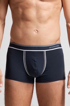 Intimissimi Two-Tone Superior Cotton Uomo Boxer Blu Grigie Profondo | 962-NUVCRY