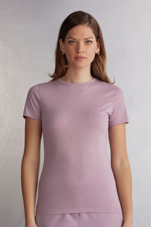 Intimissimi Ultrafresh Cotton Donna Short Sleeve Rosa | 829-KRGUDM