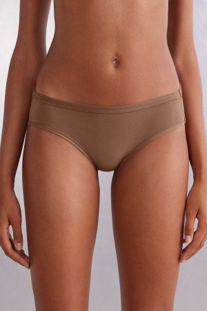 Intimissimi Ultralight Cotton Donna Slip Beige Scuro | 028-JPFRYW