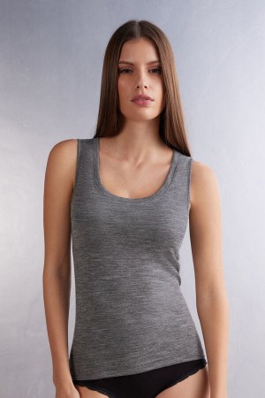 Intimissimi Wool Cotton Donna Canotta Grigie | 219-ULPMGJ