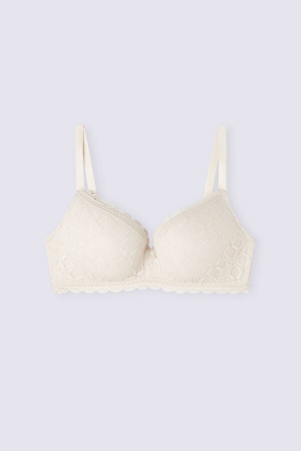 Intimissimi Adele Triangle Lace Donna Reggiseno Crema Rosa | 016-URGZJB