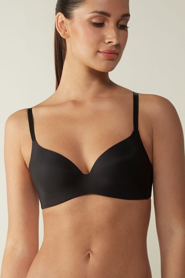 Intimissimi Adele Wireless Boost Triangle Ultralight Microfiber Donna Reggiseno Nere | 689-QSIRMD