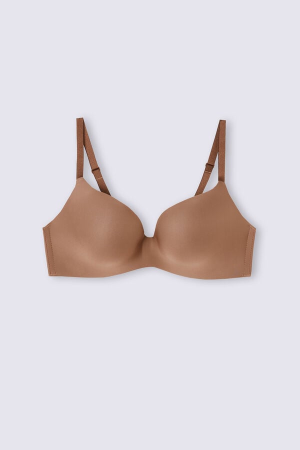 Intimissimi Adele Wireless Boost Triangle Ultralight Microfiber Donna Reggiseno Beige Scuro | 765-FJMOEC