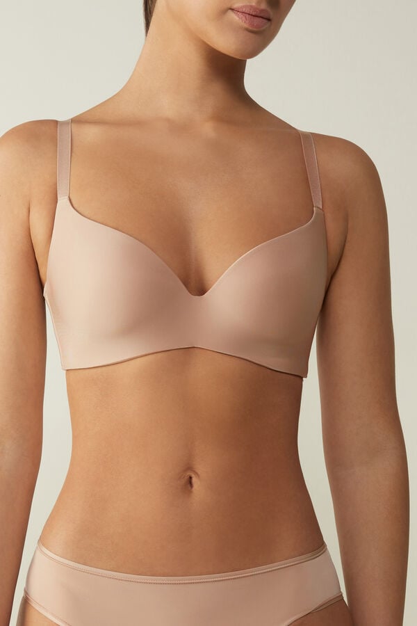 Intimissimi Adele Wireless Boost Triangle Ultralight Microfiber Donna Reggiseno Arancioni Beige | 638-SBVEMD